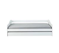 Pegane Lit banquette - Pin massif - 90x200 cm - Vernis blanc