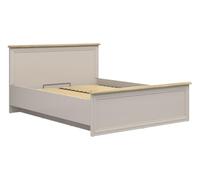 PEGANE Lit Coffre 160x200cm avec sommier lit Double Coloris Cachemire/Chêne Mauvella - Longueur 207,5 x Profondeur 169 x Hauteur 100,5/53,5 cm