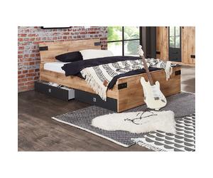 Pegane Lit d'appoint 1 personne - Graphite