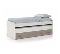 Pegane Lit d'appoint roulant - Blanc