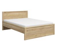PEGANE Lit Double 160x200cm sans sommier Coloris Chêne mauvella - Longueur 208 x Profondeur 168 x Hauteur 50-100 cm