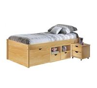Pegane Lit multi rangements - Naturel