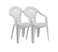 Pegane Lot de 2 chaises de jardin empilables - Blanc