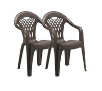 Pegane Lot de 2 chaises de jardin - Marron