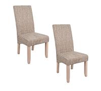PEGANE Lot de 2 Chaises SAGUA Beige pour Salle à Manger, 46 x 108 x 60 cm