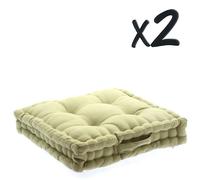 Pegane Lot de 2 Coussins de sol - Lin