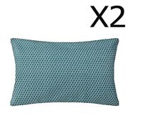 pegane Lot de 2 Coussins Déhoussables - Bleu canard