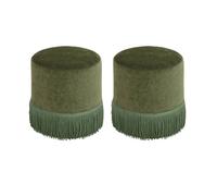 Pegane Lot de 2 poufs velours - Vert