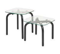 Pegane Lot de 2 tables basses carrées - Noir