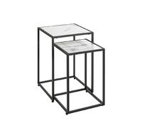 Pegane Lot de 2 tables d'appoint - Blanc