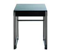Pegane Lot de 2 tables d'appoint carrées - Noir