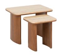 Pegane Lot de 2 tables d'appoint - Marron