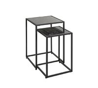 Pegane Lot de 2 tables d'appoint - Noir