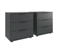 Pegane Lot de 2 tables de chevet Graphite