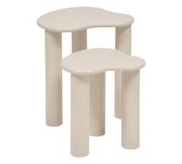 Pegane Lot de 2 tables gigognes basses - Ivoire