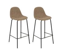 Pegane Lot de 2 tabourets de bar - Marron