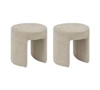 Pegane Lot de 2 tabourets pouf - Beige