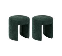 Pegane Lot de 2 tabourets pouf - Vert