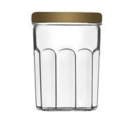PEGANE Lot de 22 bocaux à Confiture,Pots ménage Classique Type Bonne Maman 385 ML, Capsules dorées stérilisables 82mm avec Flip incluses - IRIOS -