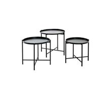 Pegane Lot de 3 tables d'appoint - Noir