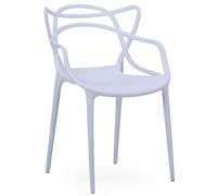 PEGANE Lot de 4 chaises Forme Papillon en polypropylène Coloris Blanc - Longueur 55 x Profondeur 55 x Hauteur 83 cm