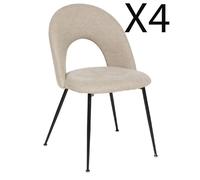 pegane Lot de 4 Chaises Beige