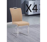 Pegane Lot de 4 Chaises Jarama - Beige