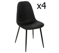 pegane Lot de 4 Chaises Noires