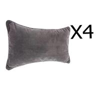 Pegane Lot de 4 Coussins Rectangulaires - Gris Foncé