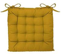 PEGANE Lot de 4 galettes de Chaise en Coton et Polyester Coloris Ocre - Dim : L 38 x l 38 cm