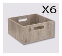 Pegane Lot de 6 boîtes de rangement - Gris