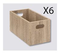 Pegane Lot de 6 boîtes de rangement - Naturel