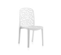 Pegane Lot de 6 chaises de jardin empilables - Blanc