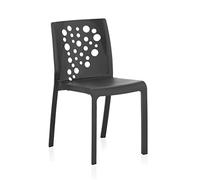 Pegane Lot de 6 chaises de jardin empilables - Anthracite