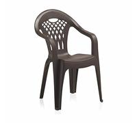 PEGANE Lot de 6 chaises de Jardin empilables en résine Coloris Marron - Longueur 58 x Profondeur 54 x Hauteur 86 cm