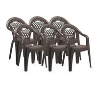 Pegane Lot de 6 chaises de jardin - Marron