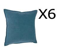 Pegane Lot de 6 Coussins Bleu Orage - 45x45 cm