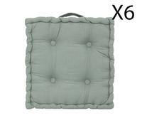 Pegane Lot de 6 Coussins de Sol - Vert