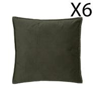 Pegane Lot de 6 coussins déhoussables - Vert kaki