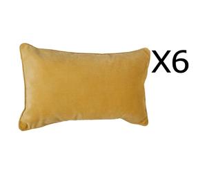 Pegane Lot de 6 coussins rectangulaires - Ocre - 50x30CM
