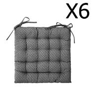 pegane Lot de 6 Galettes de chaise gris