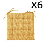 pegane Lot de 6 Galettes de chaise ocre