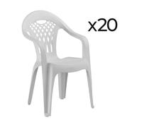 Pegane Lot de chaises de jardin empilables - Blanc