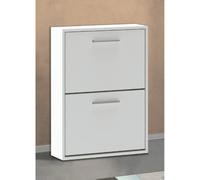 Pegane Meuble à chaussures 2 portes - Blanc