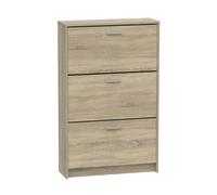 Pegane Meuble à chaussures 3 portes - Chêne