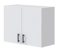 PEGANE Meuble à Suspendre, Meuble Haut pour Cuisine avec 2 Portes Coloris Blanc Brillant - Hauteur 59 x Longueur 80 x Profondeur 34 cm