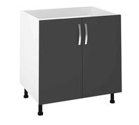 Pegane Meuble bas cuisine évier - Gris