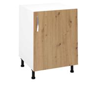 Pegane Meuble bas de cuisine 1 porte - Chêne
