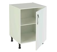 PEGANE Meuble Bas de Cuisine 1 Porte Coloris Blanc - Hauteur 85 x Longueur 60 x Profondeur 58 cm