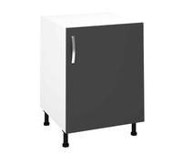 PEGANE Meuble Bas de Cuisine avec 1 Porte Coloris Gris - Hauteur 85 x Longueur 60 x Profondeur 58 cm